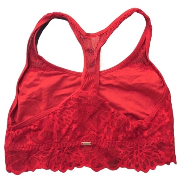 PINK Victoria’s Secret Red lace Floral Bralette Size XS - Picture 8 of 16